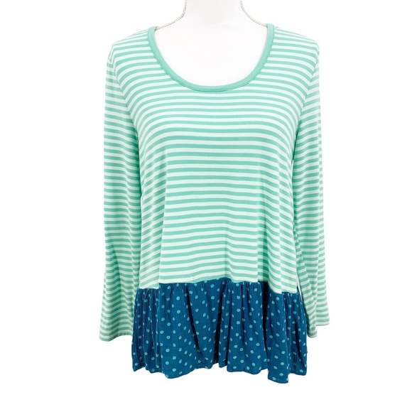 Matilda Jane Talk Tomorrow Striped Polka Dot Top Sz S - Picture 3 of 14